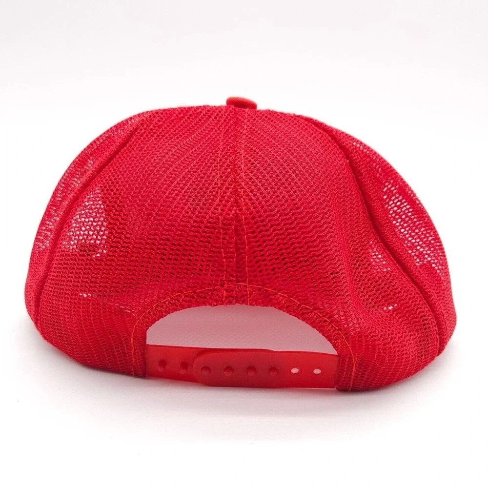 Vintage Country Club Tennis Golf Rope Snapback Mesh‎ Trucker Hat Patch Cap Red